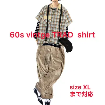60s vintage 커스텀 4 포켓, 트레디셔널 셔츠 XL 턱끈