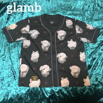 glamb 브레이킹볼 베이스볼 셔츠 올 패턴 셔츠