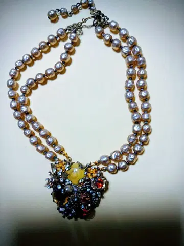 Vendome 빈티지풍 펄 목걸이