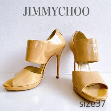 지미추 베이지 오픈토 하이힐 37 샌들
