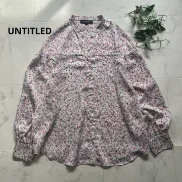 UNTITLED 노카라 꽃무늬 셔츠 리버티 패턴 사이즈 2 워셔블
