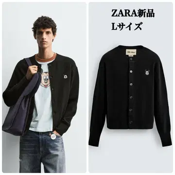ZARA 해리 램버트 콜라보 미키마우스 패치 가디건 L 택 포함 새상품