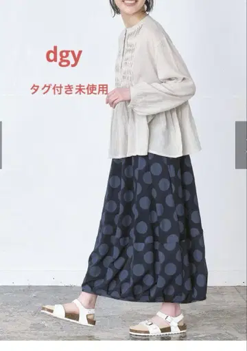 dgy*택 포함 미사용 도트 무늬 벌룬 스커트