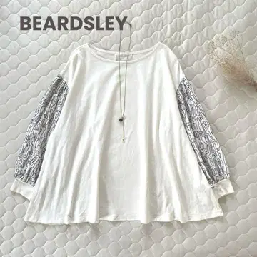 [ 24SS 새상품급 ] BEARDSLEY 키카 자수 티셔츠 화이트
