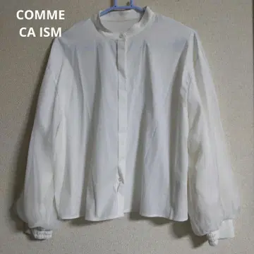 COMME CA ISM 스탠드 카라 벌룬 슬리브 셔츠