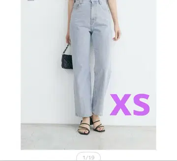 베이스먼트 온라인 스트레이트 데님 라이트 블루 XS