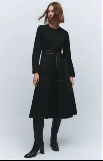 새상품 ZARA 대비 탑 스티치 원피스 S