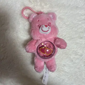 케어베어 플라자 한정판 핑크 봉제 인형 키링 팝마트