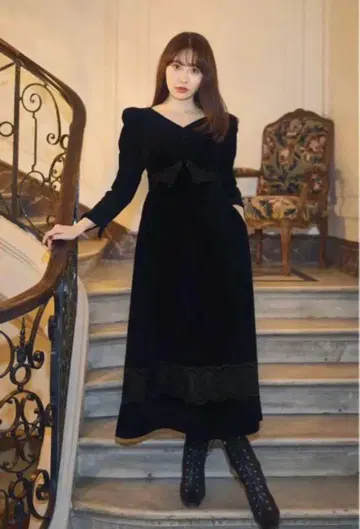 Royal Velour Long Dress black herlipto