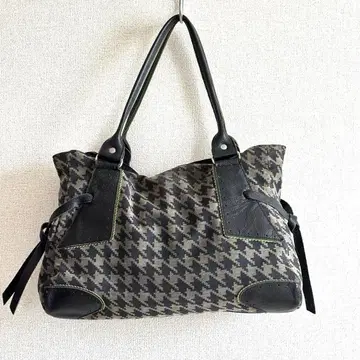 [ jack gomme ] 하운드 투스 패턴 가죽 숄더백 토트백