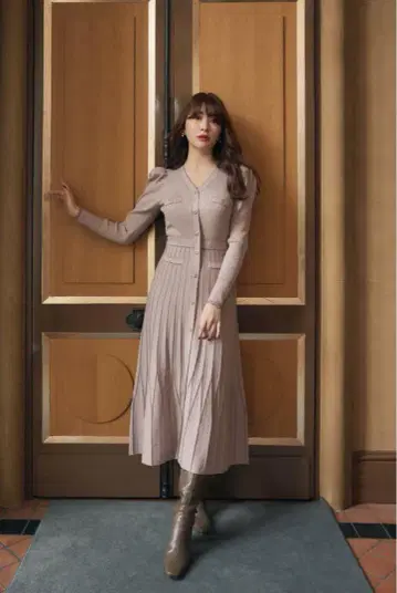 herlipto Suite Room Knit Long Dress