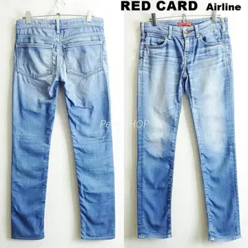 레드카드 Airline 스키니 데님 [ M ] 스트레치 밝은 파랑 일본제