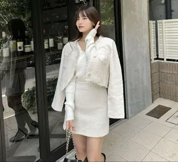 홀리데이앤홀리데이 프린지 트위드 자켓 셋업