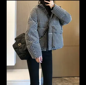 URGE: 하운드투스 체크 숏 다운 자켓 플리마켓