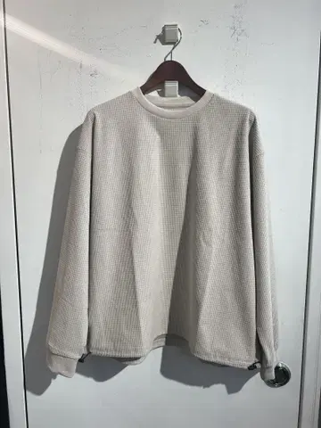 TESS 와플론T M 사이즈 베이지 크루넥