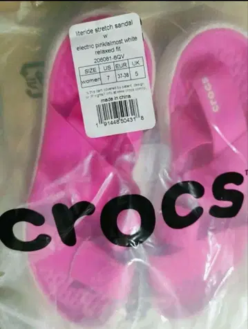 [ 미사용 ] crocs 핑크 샌들 W7 23cm