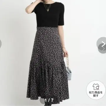 JUSGLITTY 달마 프린트 도킹 원피스