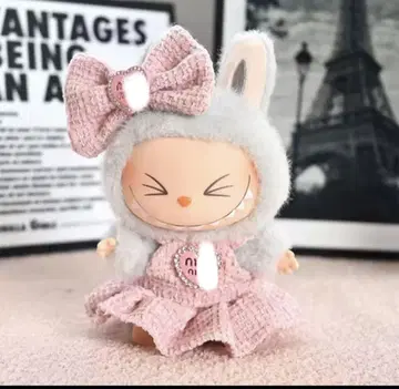 라부부 labubu 2세트 리본 봉제 인형 의류 옷 갈아입기 핑크