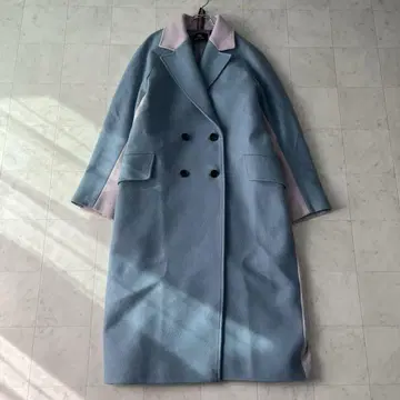 폴 스미스 울 카제 더블 롱 코트 더블 체스터 40