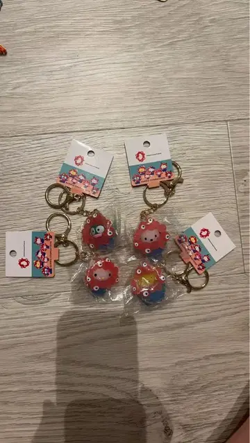 산리오 미야쿠미야쿠 콜라보 키링 4개 세트