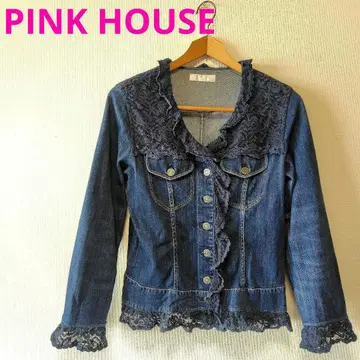 PINK HOUSE 스트레치 소재 프릴 레이스 데님 자켓
