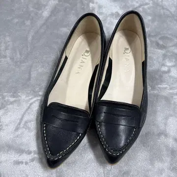 DIANA 블랙 가죽 로퍼 스틸레토 로퍼 23.5cm
