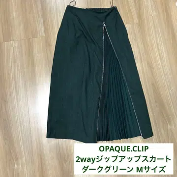 OPAQUE.CLIP 2way 집업 스커트 다크 그린 M 사이즈