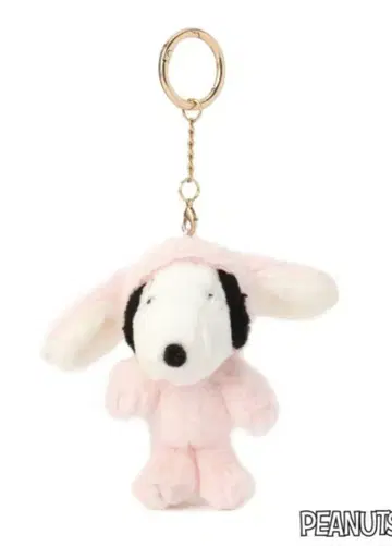 SNOOPY 마스코트 키링 롭이어 라이트 핑크