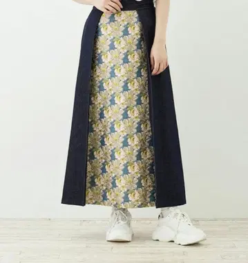 로이스크레용 데님 JQ 콤비 스커트