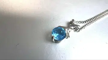 블루 토파즈 실버 펜던트 목걸이 심플