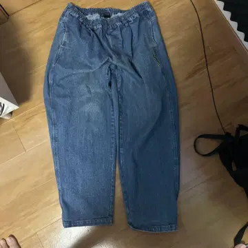 허리밴딩 데님 캐주얼 팬츠