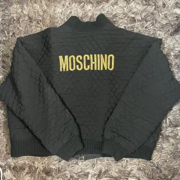 MOSCHINO 블랙 퀼팅 자켓