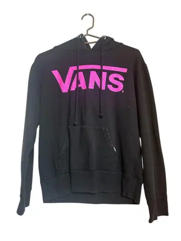 VANS 후드 부착 후드티 블랙/핑크