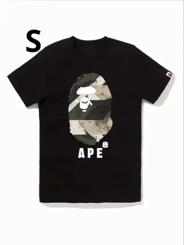 APE@ 카모플라쥬 패턴 T셔츠 S사이즈 블랙