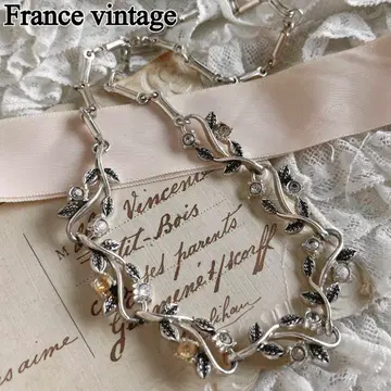프랑스 빈티지 덩굴과 잎 모티브 체인 목걸이