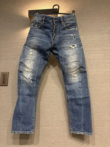 DSQUARED 데미지 가공 블루 데님