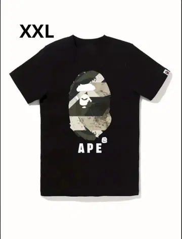 APE 카모플라쥬 패턴 T셔츠 XXL 블랙