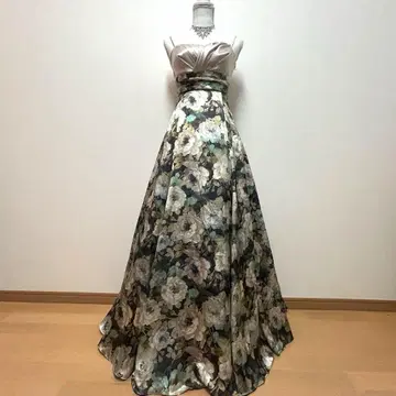 AIMER*꽃무늬 A라인 롱 드레스