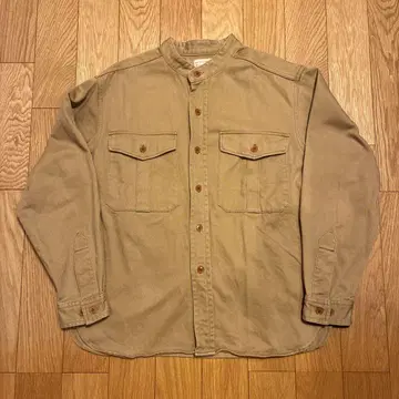 BONCOURA 잉글리시 트윌 CPO 밴드 칼라 셔츠 사이즈 40