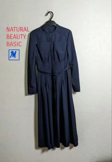 NATURALBEAUTYBASIC 턱 허리 셔츠 원피스 M 사이즈
