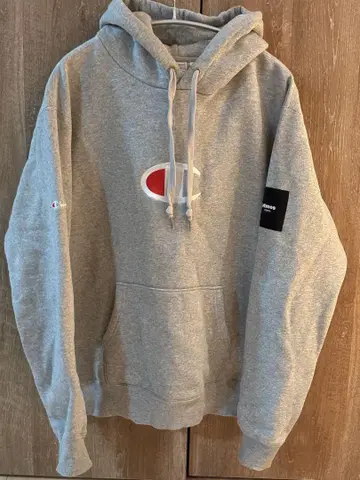 Champion atmos TOKYO 후드 부착 후드티 그레이