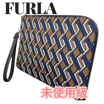 미사용급 FURLA 훌라 클러치 세컨드 백 오거나이저 올 패턴