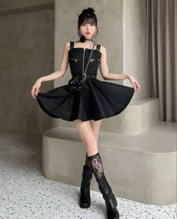 Darich 나일론 점퍼 미니 원피스