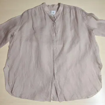 IENA LA BOUCLE 밴드 카라 라미 100% 베이지 긴팔 셔츠