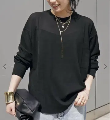 EVERYDAY I LIKE New 시어 와플 T셔츠 블랙