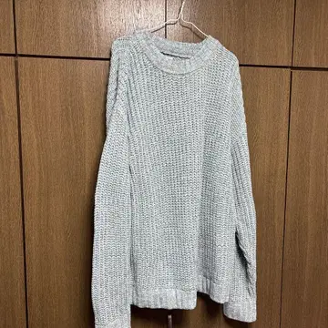 그레이 리브 크루넥 니트