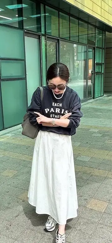 yonfa 네이비 프린트 맨투맨