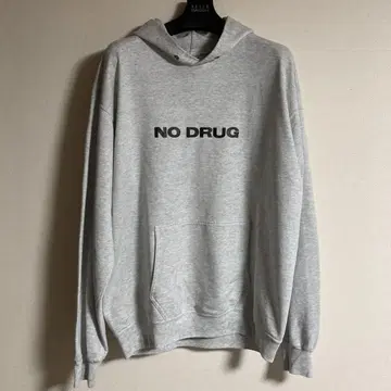 90s USA제 후드티 라이트 그레이 no drug 약물 방지 주사기