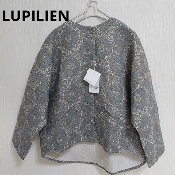 택 포함 새상품 LUPILIEN 충전솜 퀼트 노카라 자켓 올 패턴 인도산