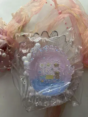 캐릭터 장식품 알 모양 핑크 파랑 스퀴즈